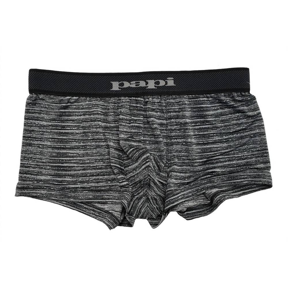 NEW PAPI men's stripe trunk underwear in charcoal grey
